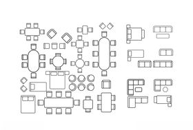 桌椅矢量图
