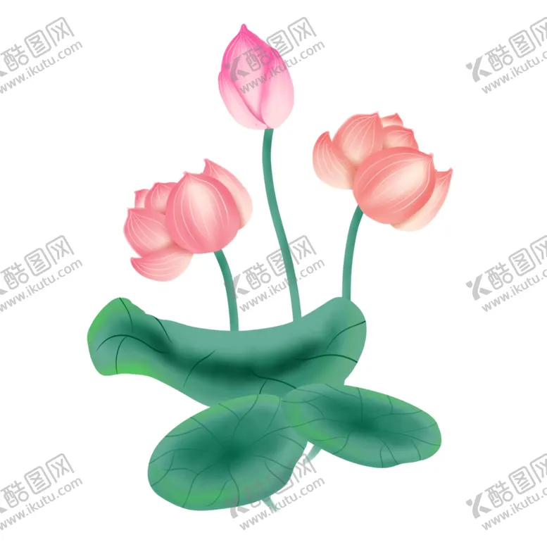编号：73604504120433414197【酷图网】源文件下载-手绘荷花元素