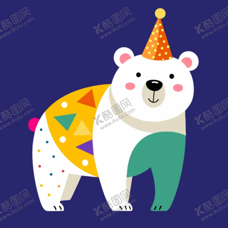 编号：81840912222200518245【酷图网】源文件下载-简洁的彩色节日素材北极熊