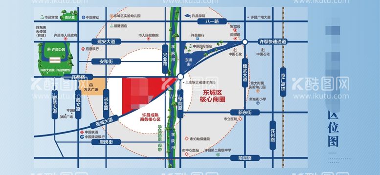 编号：90126309250755596483【酷图网】源文件下载-商务地产公寓蓝色区位图