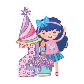 卡通生日女孩