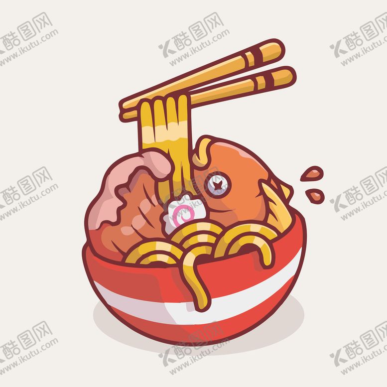 编号：23961102022310278136【酷图网】源文件下载-可爱拉面碗面矢量卡通插画