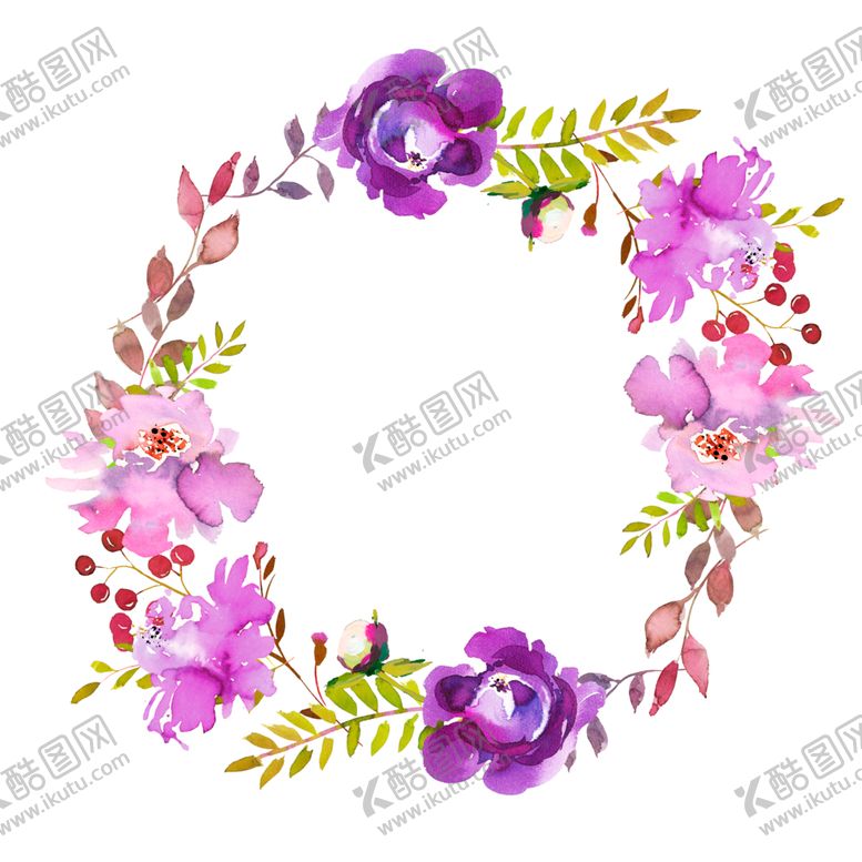 编号：43888409292056345732【酷图网】源文件下载-紫色花环
