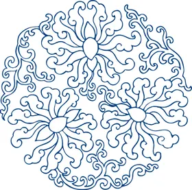 中国风古典青花瓷图案器玻璃贴画