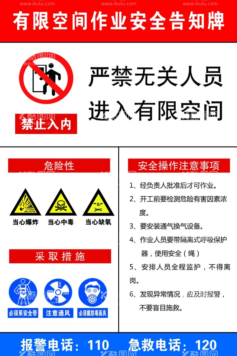 编号：57042412071908498533【酷图网】源文件下载-有限空间作业安全牌