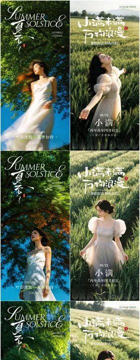 医美小满夏至二十四节气系列海报