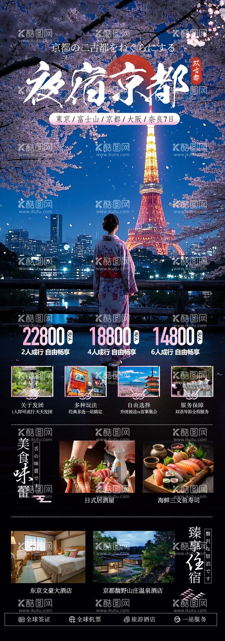 编号：53355102131615457151【酷图网】源文件下载-夜宿京都日本旅游海报