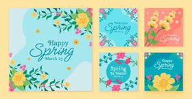 春季花卉贺卡设计模板