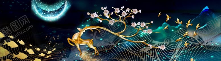 编号：16354209281555004547【酷图网】源文件下载-轻奢抽象装饰画