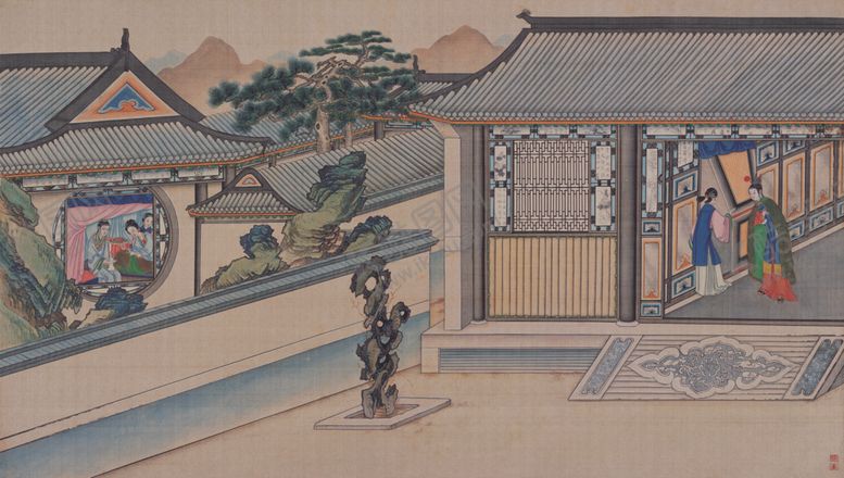 编号：75154705190124107453【酷图网】源文件下载-红楼梦场景精美工笔画