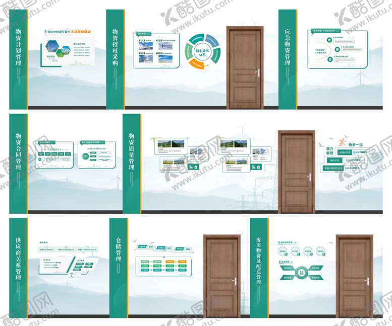 编号：56970503171844457764【酷图网】源文件下载-电力走廊文化墙