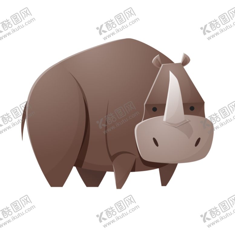 编号：25060104172209061859【酷图网】源文件下载-棕色犀牛插画