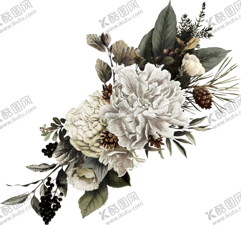 编号：68642405061932173655【酷图网】源文件下载-国画花朵