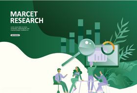 绿色手绘商务插画