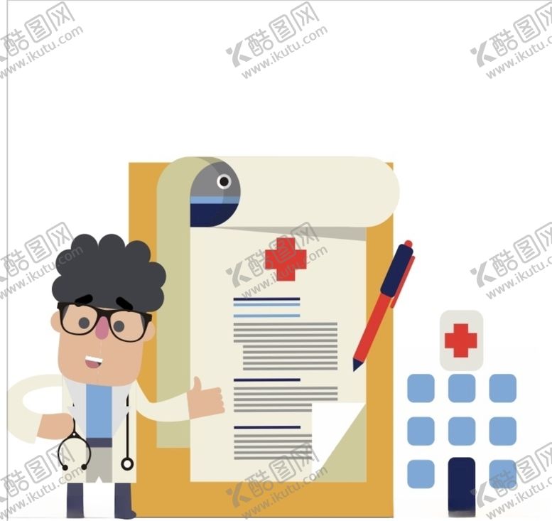 编号：62605110021549508549【酷图网】源文件下载-插画医生报告