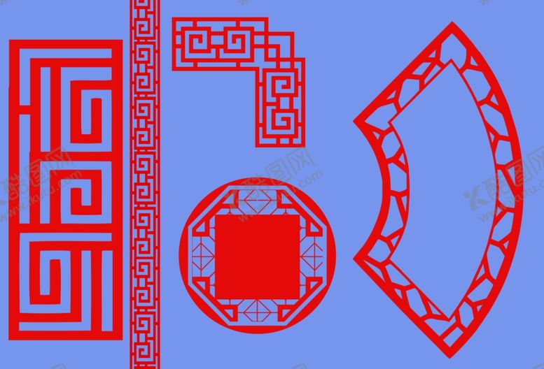 编号：63970206172354531365【酷图网】源文件下载-红色边框免扣素材花纹