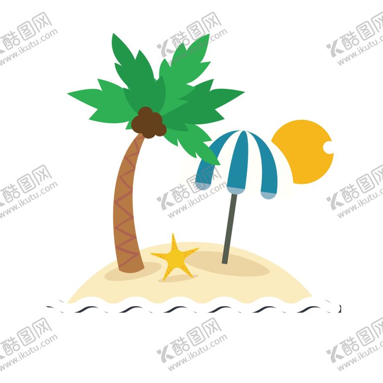 编号：88576909092249178976【酷图网】源文件下载-夏季度假小岛矢量素材