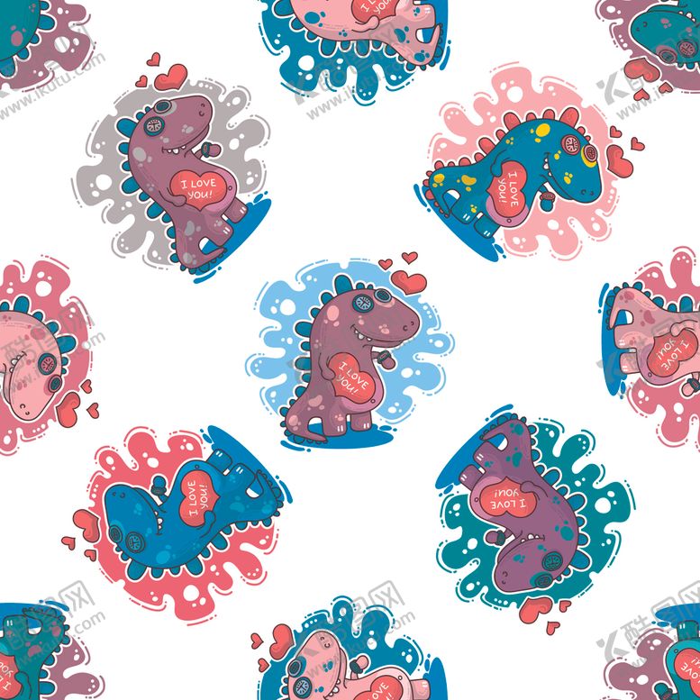 编号：88693910090527484596【酷图网】源文件下载-可爱恐龙花纹