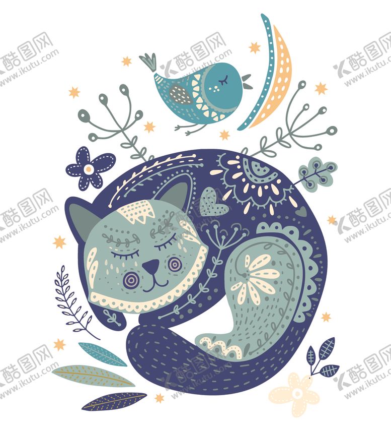 编号：85775910292018292309【酷图网】源文件下载-可爱睡觉小猫海报