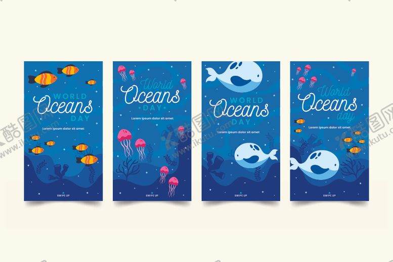 编号：41704511021139214390【酷图网】源文件下载-海洋主题装饰画四件套