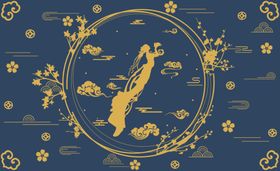 敦煌壁画人物仙女插画卡通素材