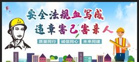 安全生产建筑施工标语施工海报海报