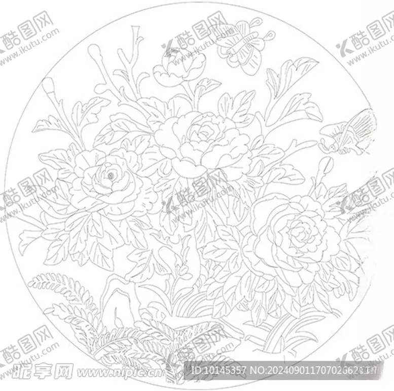 编号：32446102210026568094【酷图网】源文件下载-牡丹雕刻图