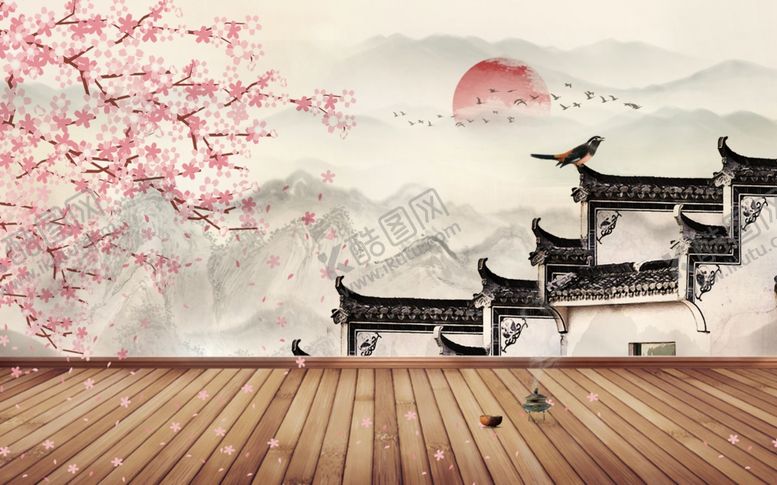 编号：13387909282146442183【酷图网】源文件下载-新中式背景墙