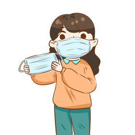 戴口罩全民接种预防针接种插画