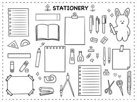 手绘文具图案集合