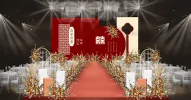 中式婚礼舞台布置场景