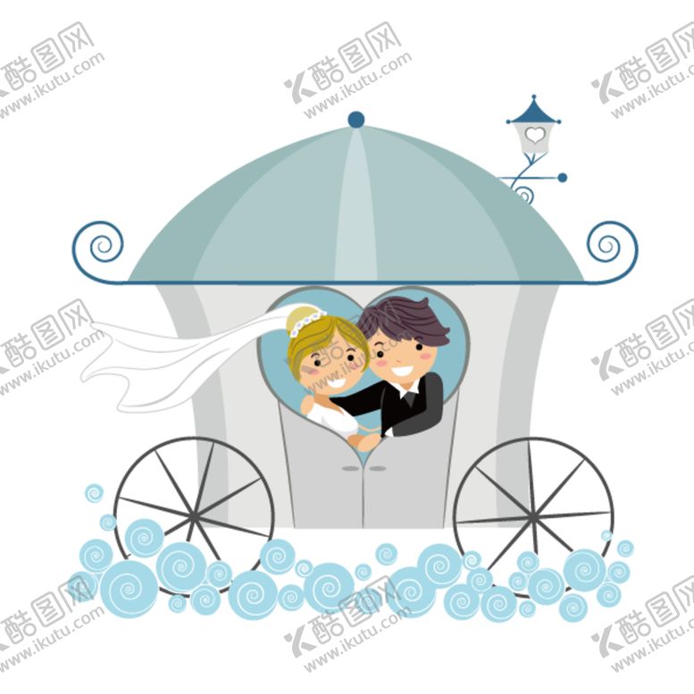 编号：83080509190608548040【酷图网】源文件下载-卡通新郎新娘