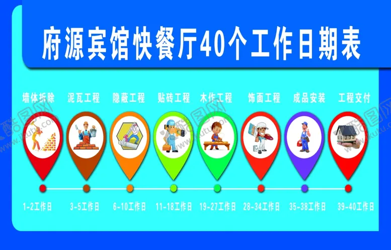 编号：55932701122043179957【酷图网】源文件下载-装修进度表