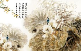 金色荷花背景