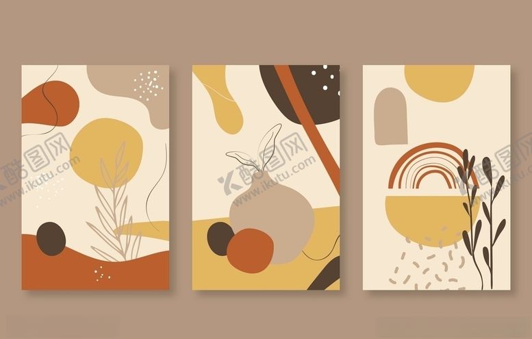 编号：54237209230648377086【酷图网】源文件下载-抽象手绘形状封面矢量设计