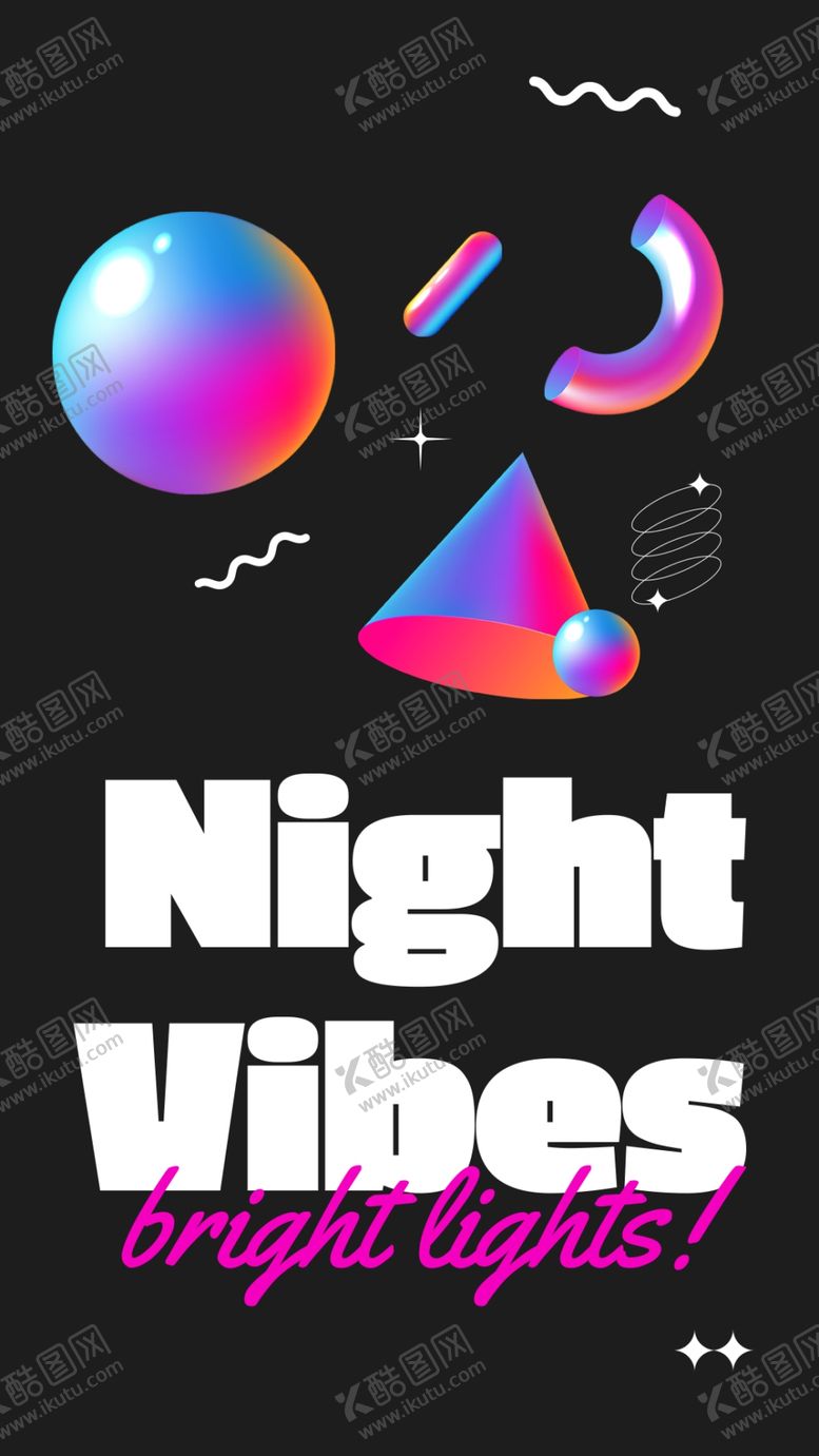 编号：72907306290716418901【酷图网】源文件下载-夜之氛围动感霓虹图案