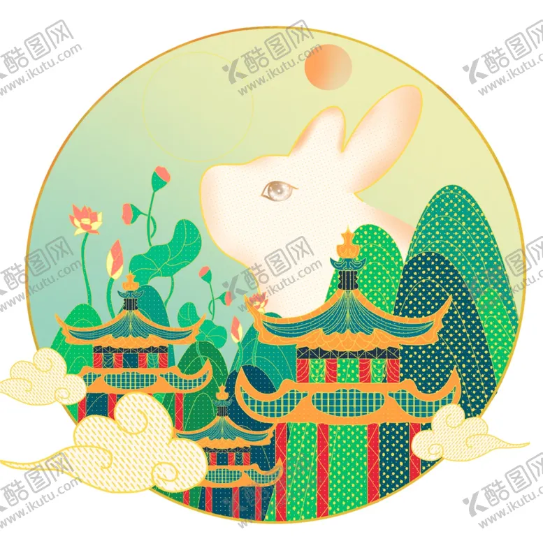 编号：49769611240829128229【酷图网】源文件下载-中秋玉兔月饼