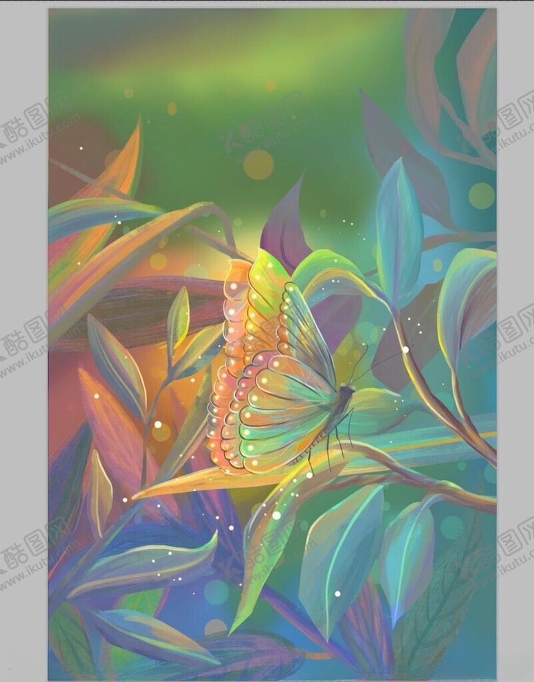 编号：43423004061936066843【酷图网】源文件下载-梦幻森林中的多彩飞虫