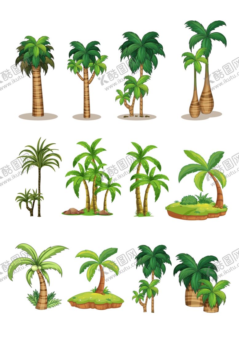 编号：35640609271343493483【酷图网】源文件下载-卡通椰子树