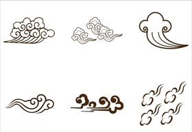 祥云矢量云朵文化墙元素