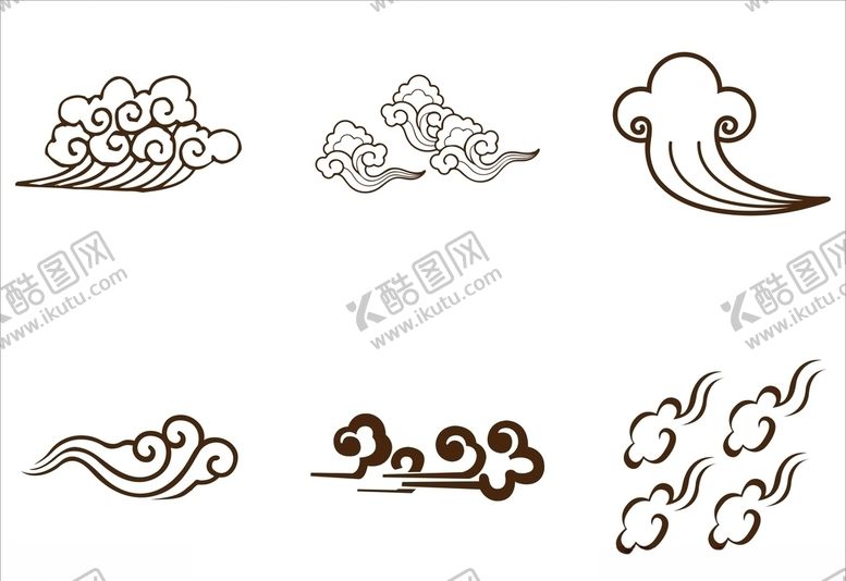 编号：49840010291932594582【酷图网】源文件下载-祥云矢量云朵文化墙元素