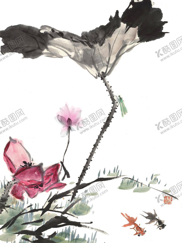 编号：64457010231543503273【酷图网】源文件下载-水墨荷花粉色荷花荷花意境