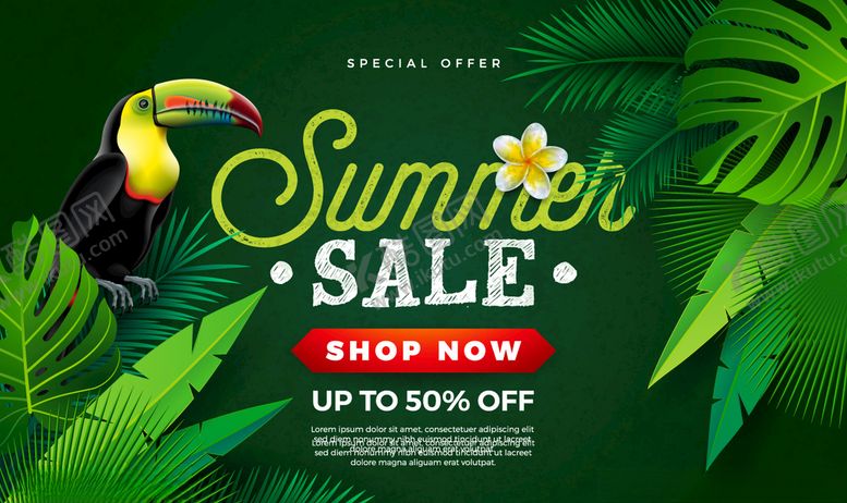 编号：62873511011717172036【酷图网】源文件下载-夏季促销海报