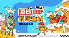 夏日狂欢音乐啤酒节活动展板