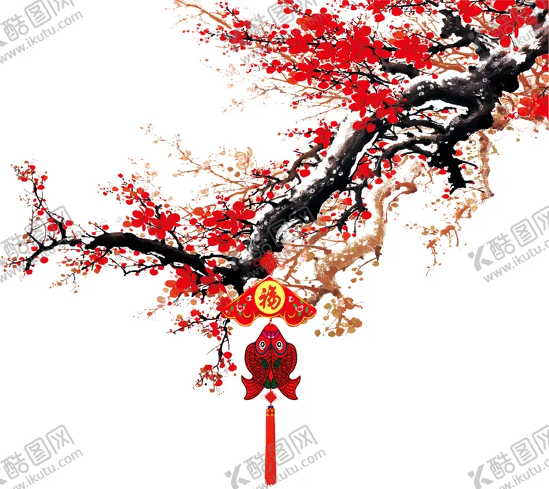 编号：47691004241016087914【酷图网】源文件下载-中国风灯笼梅花元素PNG