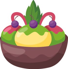 抹茶甜点相关卡通绿色矢量图