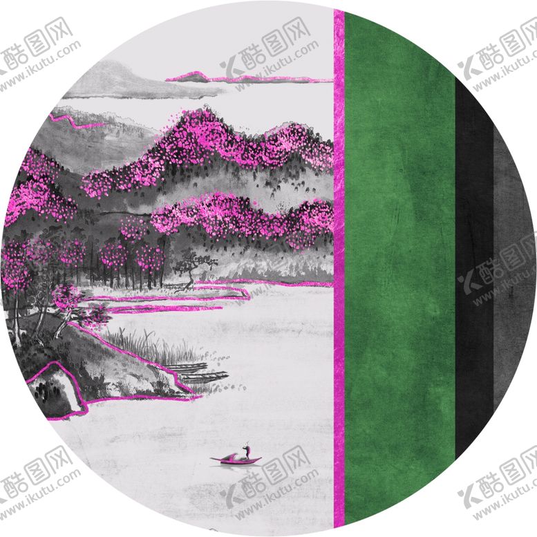 编号：21992412011920391310【酷图网】源文件下载-山水风景画艺术挂画装饰画