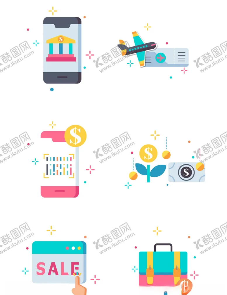 编号：81435307042123562141【酷图网】源文件下载-卡通手绘电商购物交易商务办公