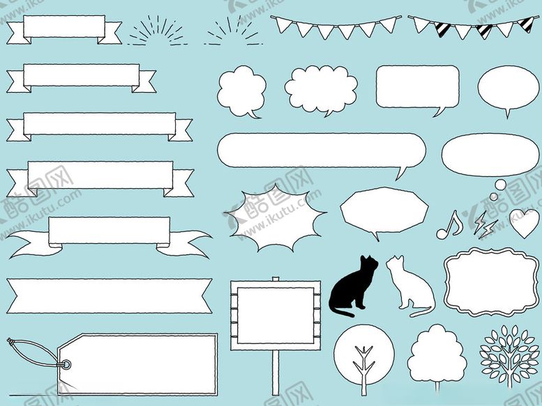 编号：66851411151844561779【酷图网】源文件下载-多样装饰标签与图标集合