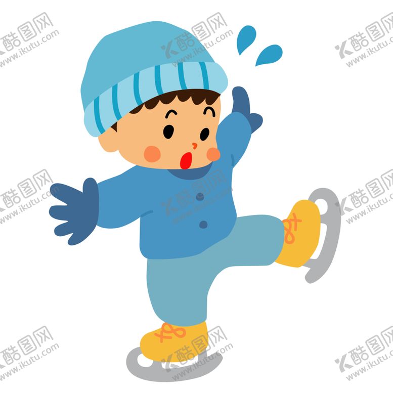 编号：71753401170532133047【酷图网】源文件下载-冬天 可爱 小朋友 滑雪 矢量